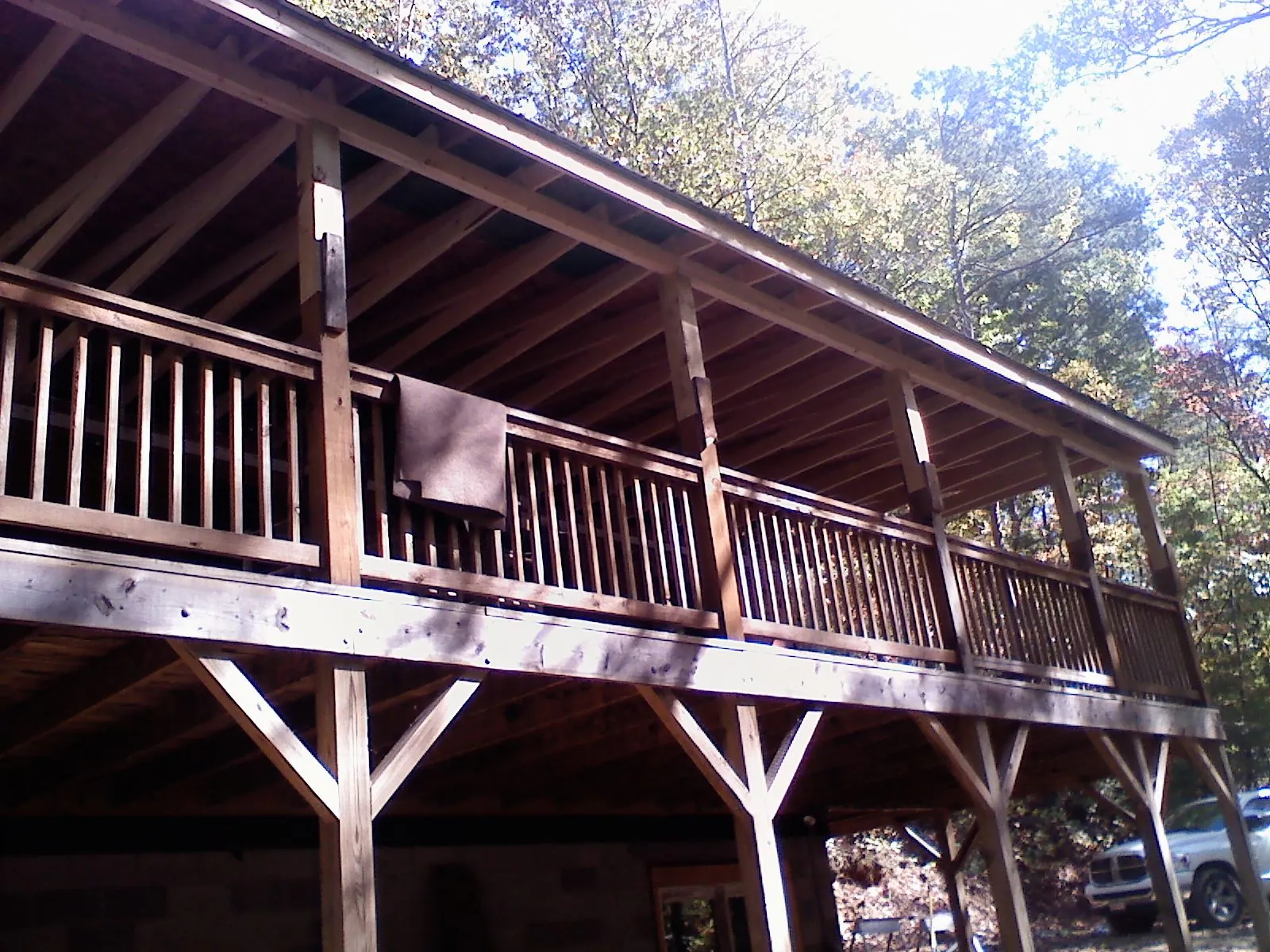 Timber framing under a new elevated porch and deck — Roof Leak Repair in Rockaway by Roofing Brothers
